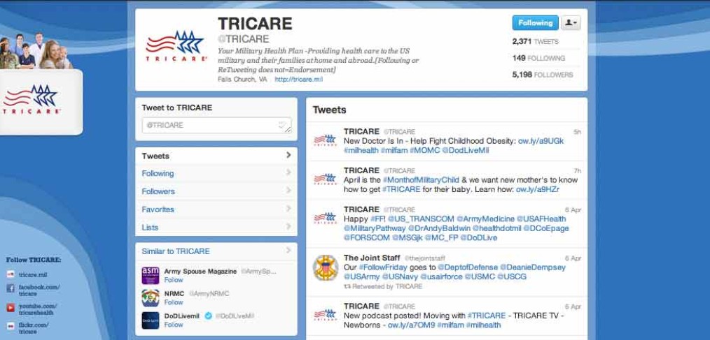 Launched and managed TRICARE's Twitter account.